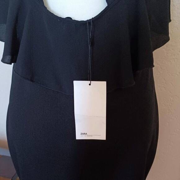 ZARA Halter Open Back Dress Black L NWT - Picture 8 of 11